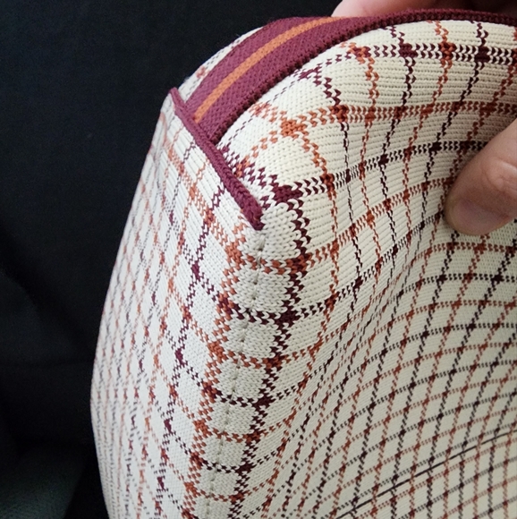 Rothy's Plaid Crossbody Bag in Brown and Cream - Picture 9 of 11